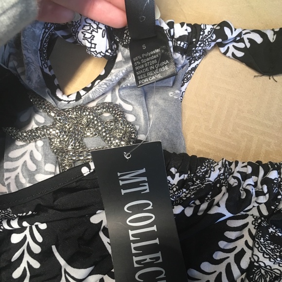 MT Collection Black White Maxi Dress Small - Picture 7 of 9